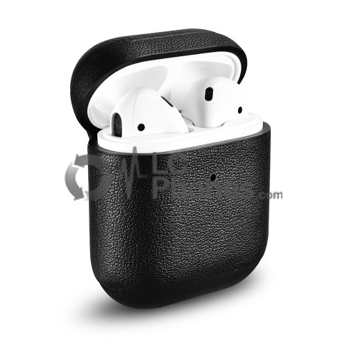 AirPods - iCarer Leather Vintage Natural Leather Case Black