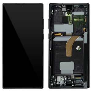 Samsung Galaxy S22 Ultra 5G S908 - Full Front LCD Digitizer with Frame Phantom Black 