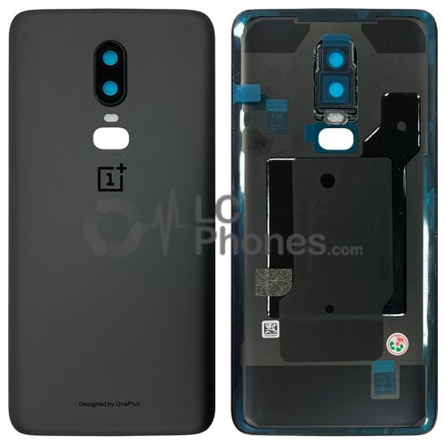 OnePlus 6 - Battery Cover with Adhesive & Camera Lens Midnight Black