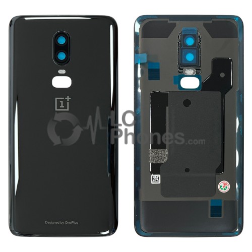 OnePlus 6 - Battery Cover with Adhesive & Camera Lens Mirror Black