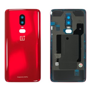 OnePlus 6 - Battery Cover with Adhesive & Camera Lens Amber Red