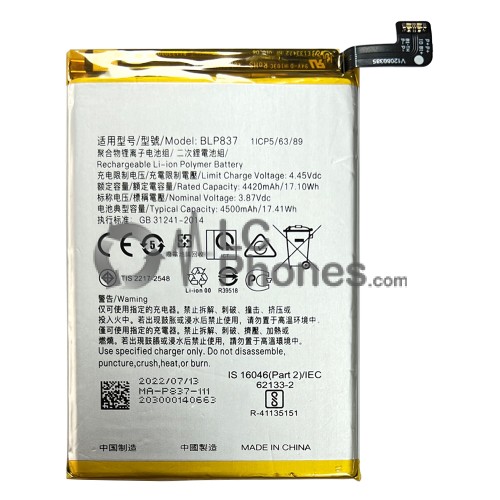 Realme 8 Pro RMX3081 - Battery BLP837 4500mAh 17.41Wh