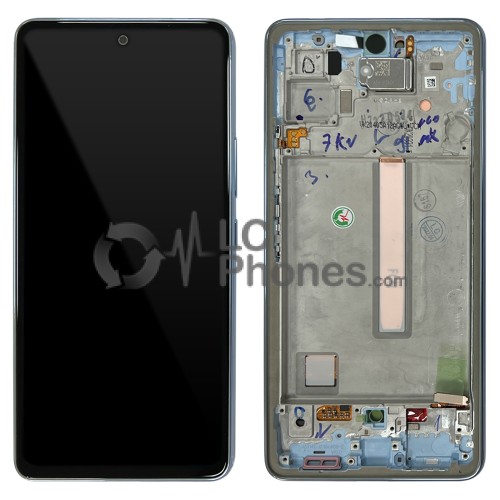 Samsung Galaxy A53 5G A536 - Full Front LCD Digitizer with Frame Blue < Service Pack >