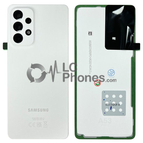 Samsung Galaxy A53 5G A536 - Battery Cover Original with Camera Lens and Adhesive White < Service Pack >