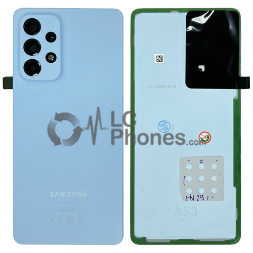 Samsung Galaxy A53 5G A536 - Battery Cover Original with Camera Lens and Adhesive Blue < Service Pack >