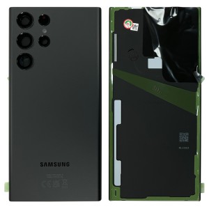 Samsung Galaxy S22 Ultra 5G S908 - Battery Cover Original with Camera Lens and Adhesive Phantom Black 