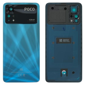 Xiaomi Poco X4 Pro 5G 2201116PG - Battery Cover with Adhesive & Camera Lens Laser Blue