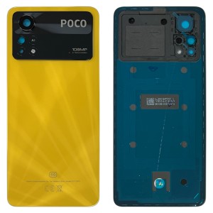 Xiaomi Poco X4 Pro 5G 2201116PG - Battery Cover with Adhesive & Camera Lens Poco Yellow