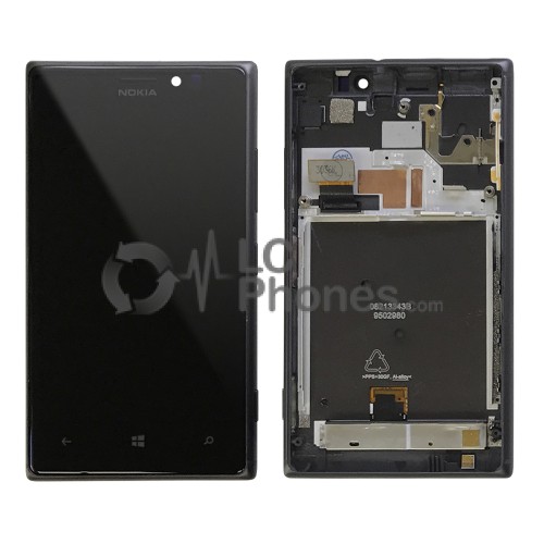 Nokia Lumia 925 - Full Front LCD Digitizer With Frame Black