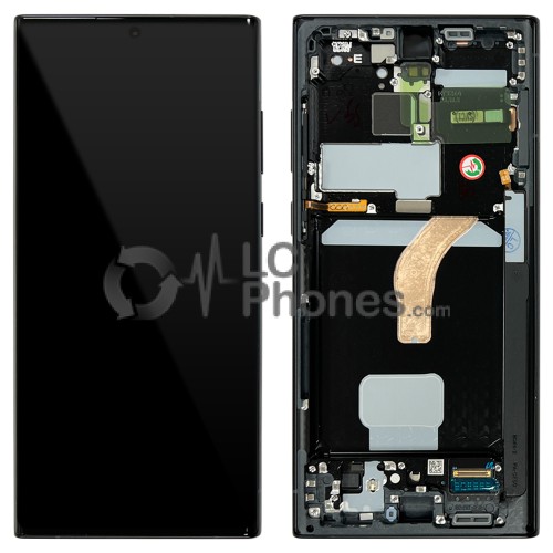 Samsung Galaxy S22 Ultra 5G S908 - Full Front LCD Digitizer with Frame Sky Blue < Service Pack >