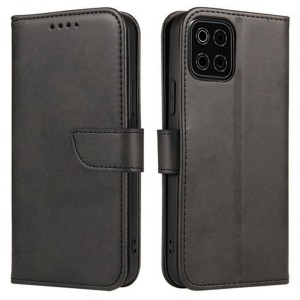 Samsung Galaxy A12 A125 / A12 Nacho A127 / M12 M127 - Magnet Elegant Flip Cover Case Black