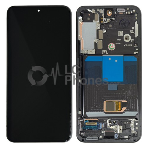 Samsung Galaxy S22 5G S901 - Full Front LCD Digitizer with Frame Phantom Black < Service Pack >