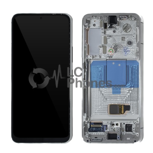 Samsung Galaxy S22 5G S901 - Full Front LCD Digitizer with Frame White < Service Pack >