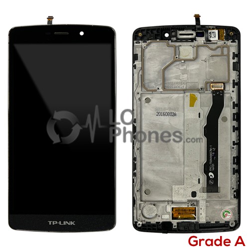 TP-Link Neffos C5 Max TP702A - Full Front LCD Digitizer with Frame Black Used Grade A