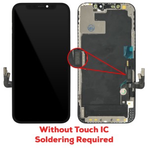 iPhone 12 / 12 Pro - Full Front OLED Display Digitizer without Touch IC  Black