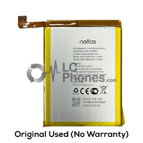 TP-Link Neffos C7 TP910A - (Original Used) Battery NBL-35B3000 3000mAh 11.55Wh (No Warranty)