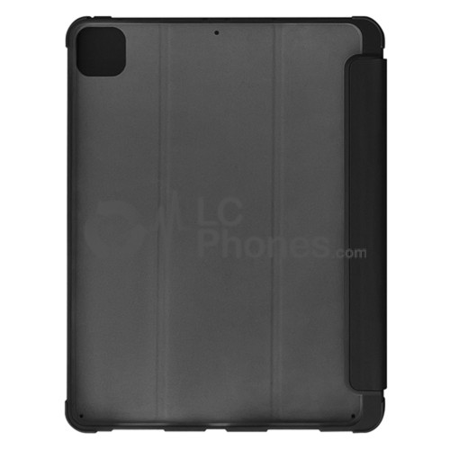 iPad Air 4th Gen 2020 A2316 A2324 A2325 A2072 / Air 5th Gen 2022 A2589 A2591 - Tri-folding Smart Leather Flip + PC Back Case Black