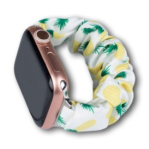 Apple Watch 2 / 3 / 4 / 5 /6 / 7 / SE ( 38 / 40 / 41mm) - Fabric Strap Bracelet on Elastic Pineapple White