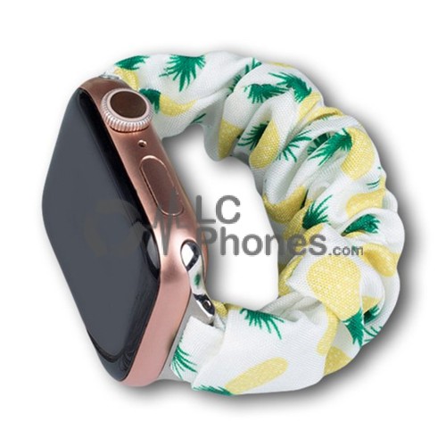 Apple Watch 2 / 3 / 4 / 5 /6 / 7 / SE ( 38 / 40 / 41mm) - Fabric Strap Bracelet on Elastic Pineapple White