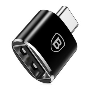 Baseus - Converter USB to USB Type-C Adapter Connector OTG Black (CATOTG-01)