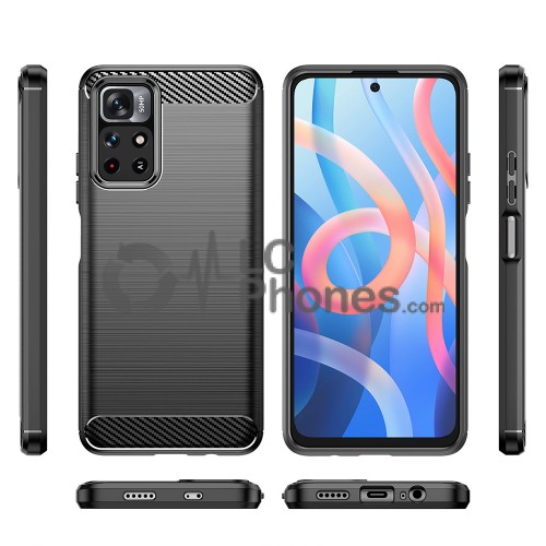 Xiaomi Redmi Note 11 (China) / Note 11T 5G / Note 11S 5G / POCO M4 Pro 5G  - Carbon Flexible Case Black