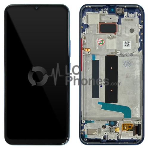 Xiaomi Mi 10 Lite 5G - Full Front LCD/OLED Digitizer with Frame Boreal Blue < Service Pack >