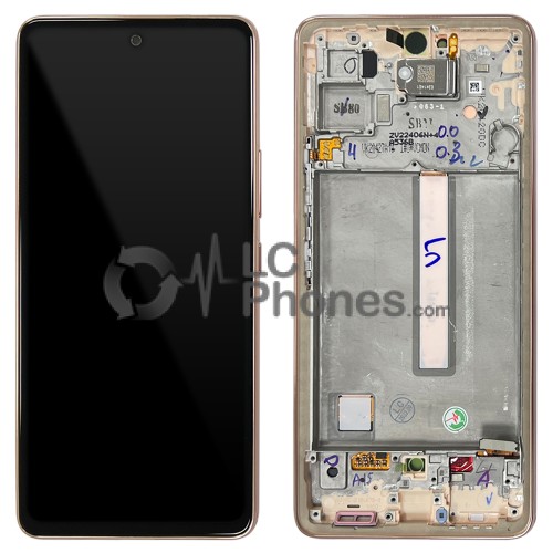 Samsung Galaxy A53 5G A536 - Full Front LCD Digitizer with Frame Orange < Service Pack >