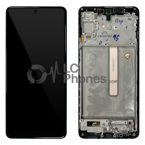 Samsung Galaxy M53 5G M536 - Full Front LCD Digitizer with Frame Black < Service Pack >