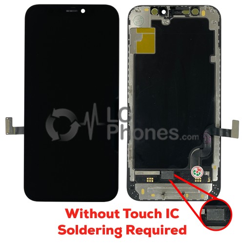 iPhone 12 Mini - Full Front OLED Display Digitizer without Touch IC (Original Remaded) Black