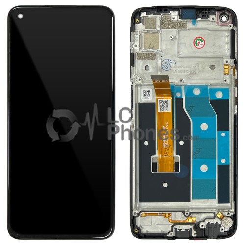 Realme 6S RMX2002 - Full Front LCD Digitizer with Frame Black < Service Pack >