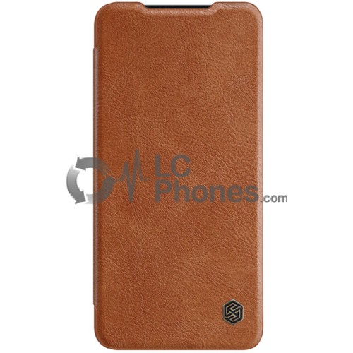 Samsung Galaxy S22 Ultra 5G S908 - Nillkin Qin Leather Pro Case with Camera Protector Holster Cover Brown