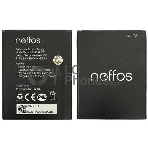 Neffos TP7051A - Battery NBL-43A3500 2500mAh 9.5Wh