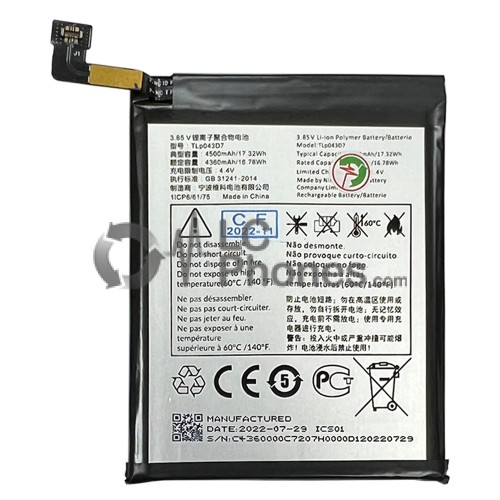 TCL 10 Plus T782H / 10 Pro T799H / 20 Pro 5G T810H - Battery TLP043D1/TLP043D7 4500mAh 17.32Wh