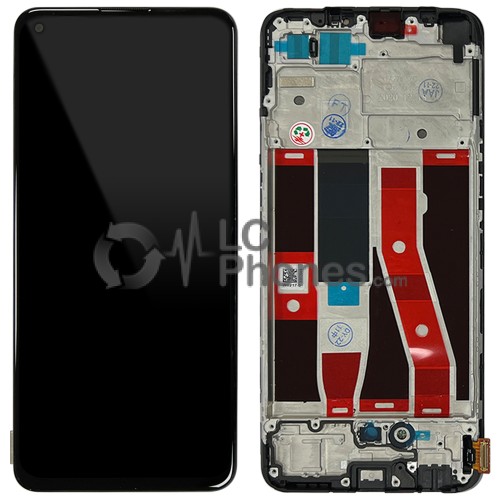 OPPO Reno5 Lite CPH2205 - Full Front LCD Digitizer with Frame Black