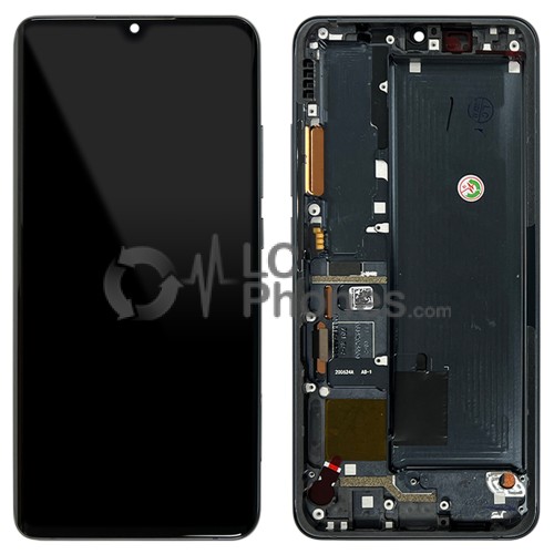 Xiaomi Mi Note 10 M1910F4G / Mi Note 10 Pro M1910F4S - Full Front LCD Digitizer With Frame Midnight Black < Service Pack >