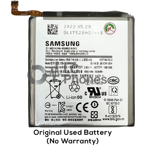 Samsung Galaxy S21 Ultra 5G G998 - Original Used Battery EB-BG998ABY 4855mAh 18.84 Wh (No Warranty)