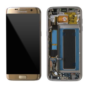 Samsung Galaxy S7 Edge G935F - Full Front LCD Digitizer with Frame Gold 