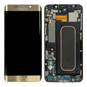 Samsung Galaxy S6 Edge Plus G928F - Full front LCD Digitizer with frame Gold 