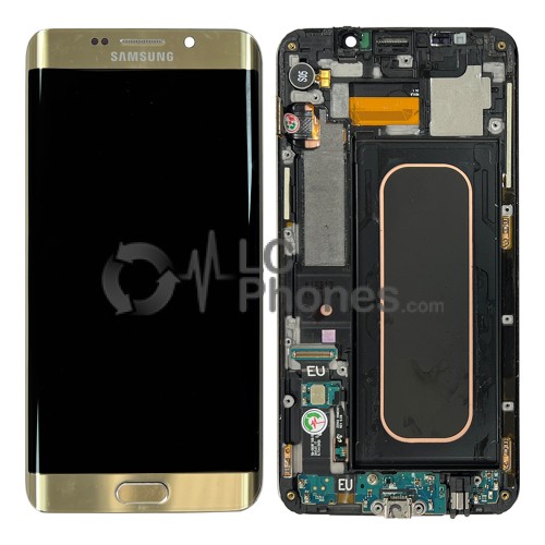 Samsung Galaxy S6 Edge Plus G928F - Full front LCD Digitizer with frame Gold < Service Pack >