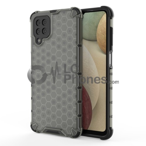 Samsung Galaxy A12 A125 / A12 Nacho A127 / M12 M127 - Honeycomb Armor TPU Bumper Case Black