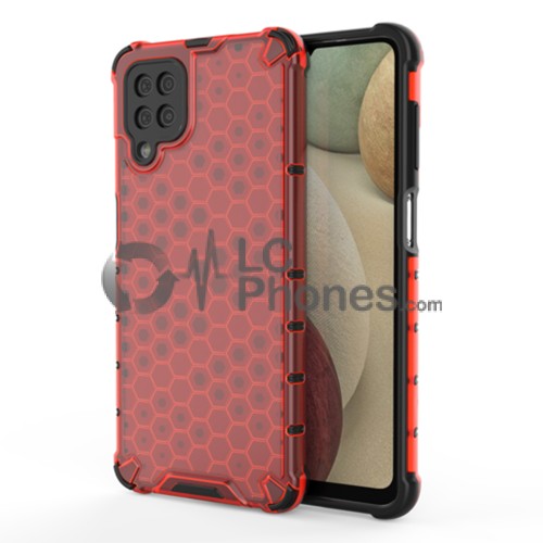 Samsung Galaxy A12 A125 / A12 Nacho A127 / M12 M127 - Honeycomb Armor TPU Bumper Case Red