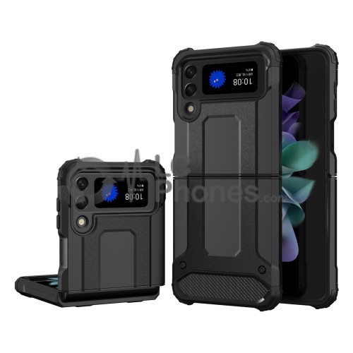Samsung Galaxy Z Flip 3 5G F711 - Hybrid Armor Tough Rugged Case Black