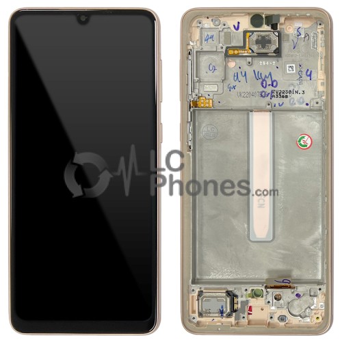 Samsung Galaxy A33 5G A336 - Full Front LCD Digitizer with Frame Peach < Service Pack >