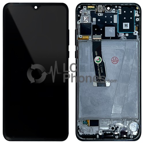 Huawei P30 Lite - Full Front LCD Digitizer with Frame Midnight Black Version 48MP (Original Remaded)