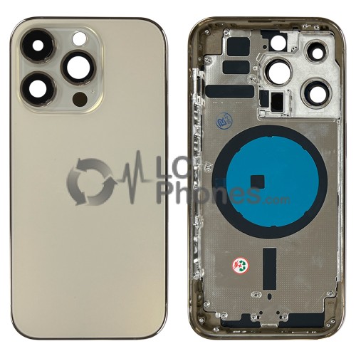 iPhone 14 Pro - Back Housing Cover with Buttons Gold