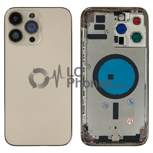 iPhone 14 Pro Max - Back Housing Cover with Buttons Gold