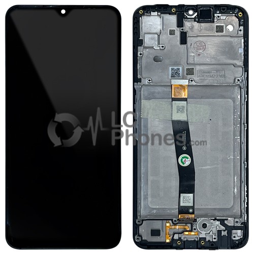 Samsung Galaxy A22 5G A226 - Full Front LCD Digitizer With Frame Black (Original Remaded)