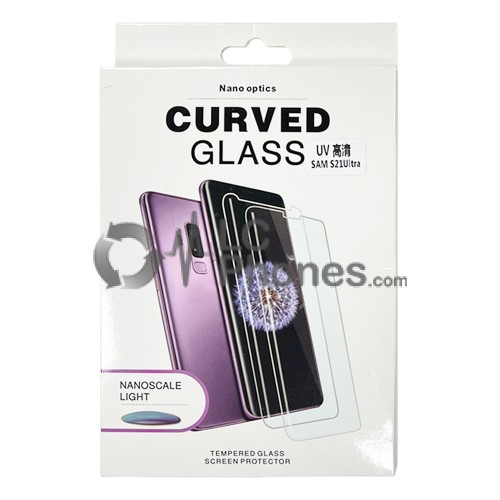 Samsung Galaxy S21 Ultra 5G G998 - NanoScale Liquid Full Glue 5D Tempered Glass With Install Kit & UV Light