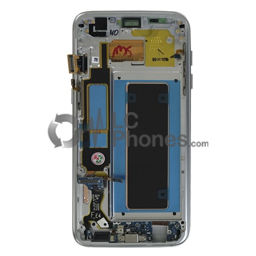 Samsung Galaxy S7 Edge G935F - Full front LCD Digitizer Silver With Frame < Service Pack >