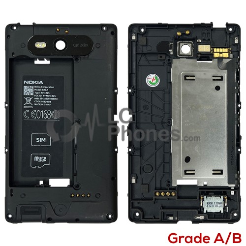 Nokia Lumia 820 - Middle Frame Black (Original Used) Grade A/B